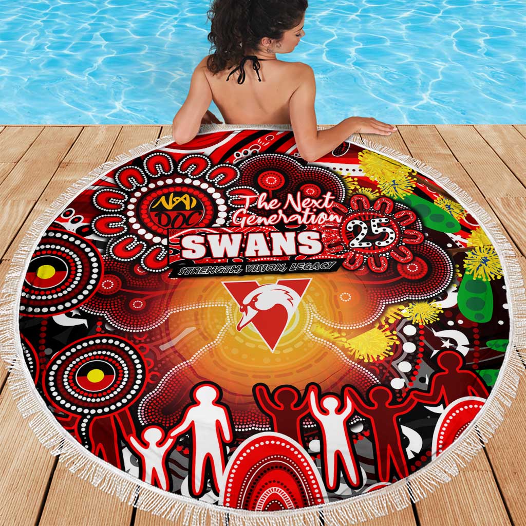 NAIDOC Week 2025 Swans Football Beach Blanket Aboriginal Dot Painting