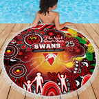 NAIDOC Week 2025 Swans Football Beach Blanket Aboriginal Dot Painting
