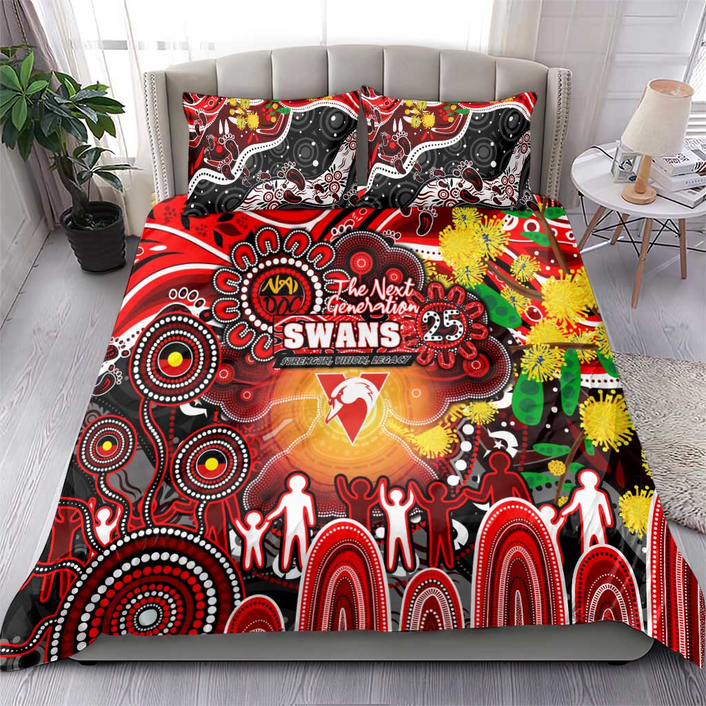 NAIDOC Week 2025 Swans Football Bedding Set Aboriginal Dot Painting