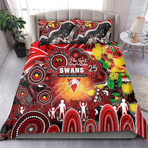 NAIDOC Week 2025 Swans Football Bedding Set Aboriginal Dot Painting
