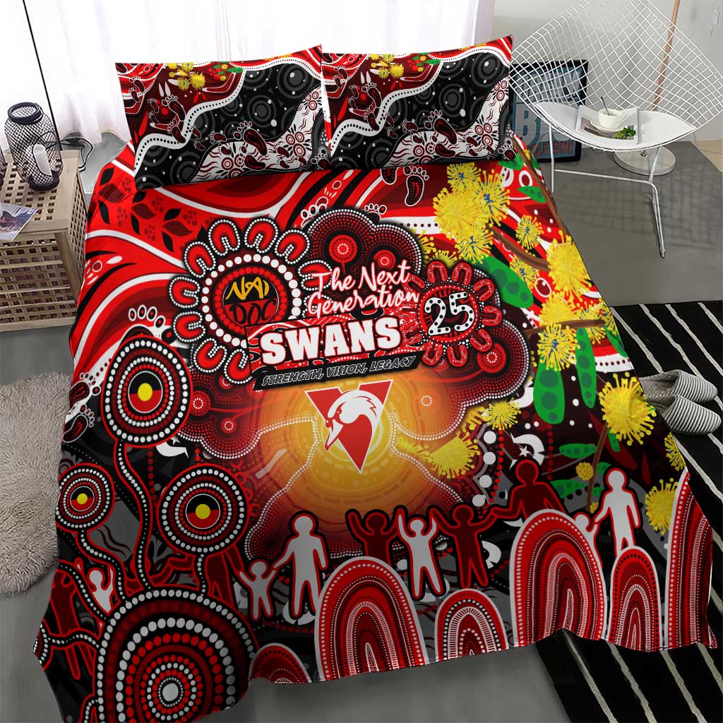 NAIDOC Week 2025 Swans Football Bedding Set Aboriginal Dot Painting
