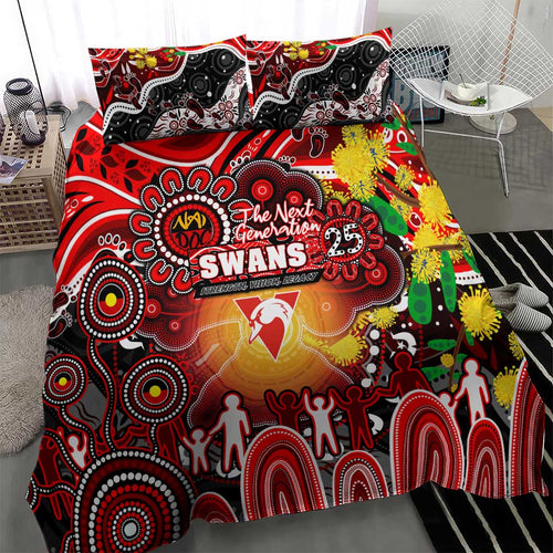NAIDOC Week 2025 Swans Football Bedding Set Aboriginal Dot Painting