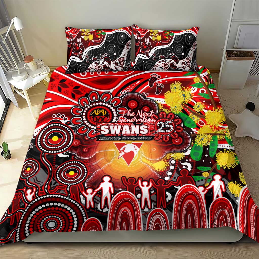 NAIDOC Week 2025 Swans Football Bedding Set Aboriginal Dot Painting