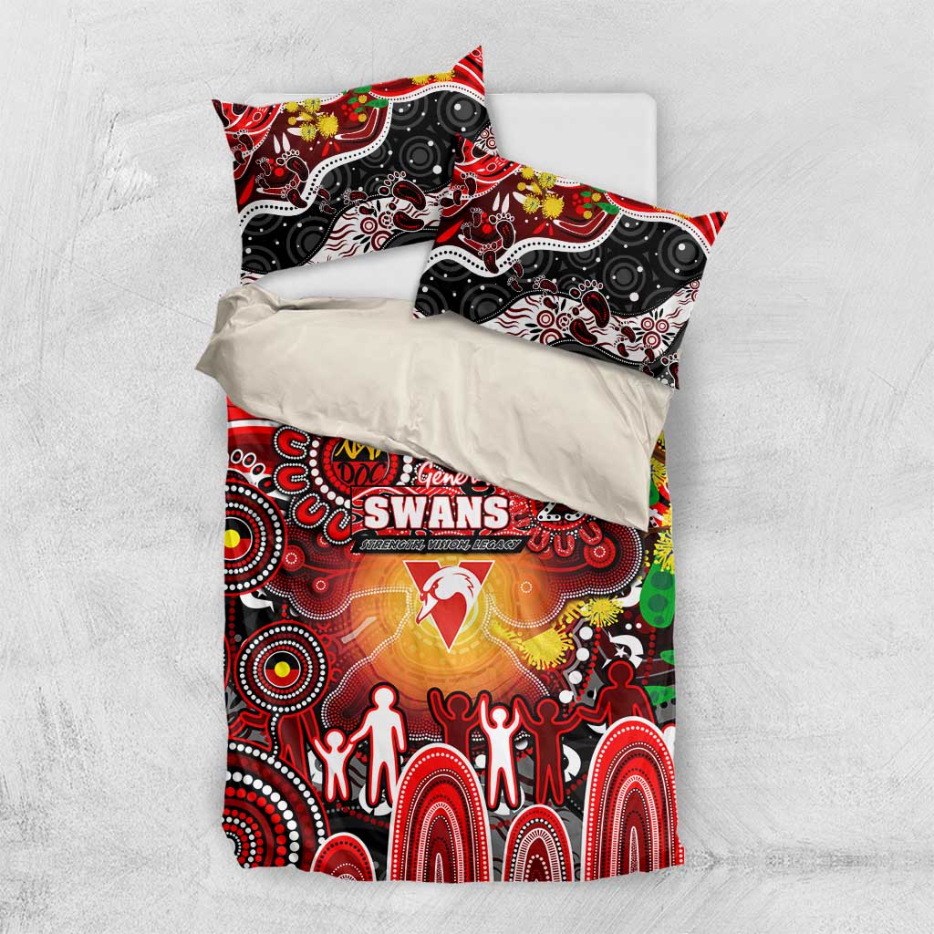 NAIDOC Week 2025 Swans Football Bedding Set Aboriginal Dot Painting
