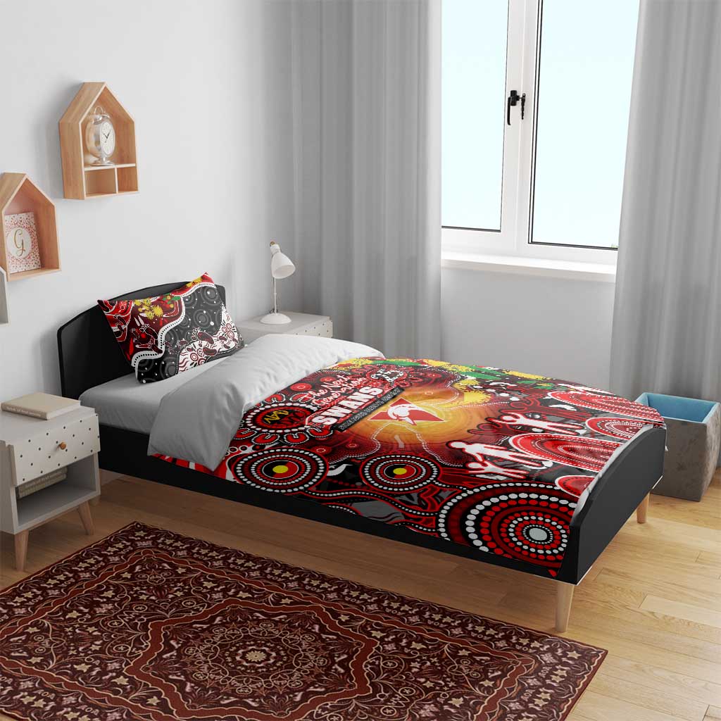 NAIDOC Week 2025 Swans Football Bedding Set Aboriginal Dot Painting