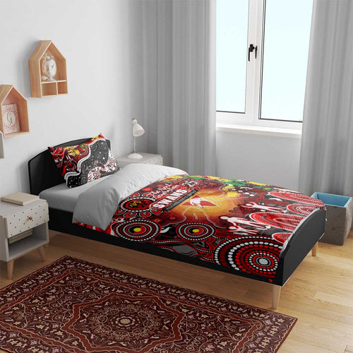 NAIDOC Week 2025 Swans Football Bedding Set Aboriginal Dot Painting