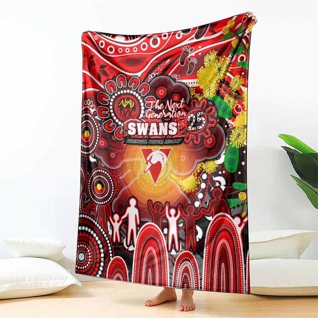 NAIDOC Week 2025 Swans Football Blanket Aboriginal Dot Painting