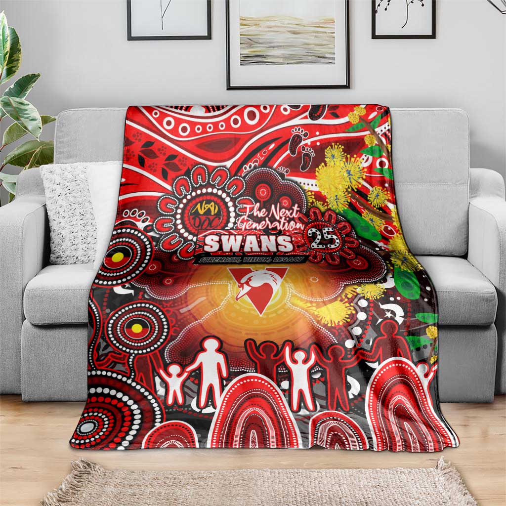 NAIDOC Week 2025 Swans Football Blanket Aboriginal Dot Painting