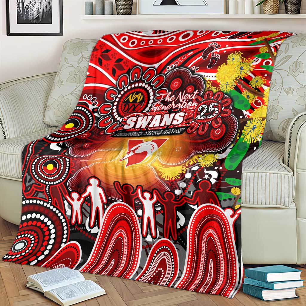 NAIDOC Week 2025 Swans Football Blanket Aboriginal Dot Painting