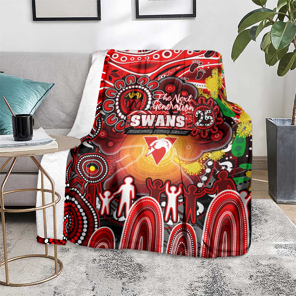 NAIDOC Week 2025 Swans Football Blanket Aboriginal Dot Painting