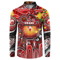 Personalised NAIDOC Week 2025 Swans Football Button Sweatshirt Aboriginal Dot Painting