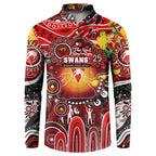 Personalised NAIDOC Week 2025 Swans Football Button Sweatshirt Aboriginal Dot Painting