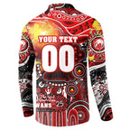 Personalised NAIDOC Week 2025 Swans Football Button Sweatshirt Aboriginal Dot Painting