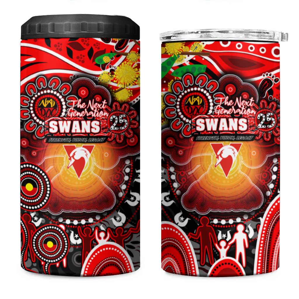 NAIDOC Week 2025 Swans Football 4 in 1 Can Cooler Tumbler Aboriginal Dot Painting