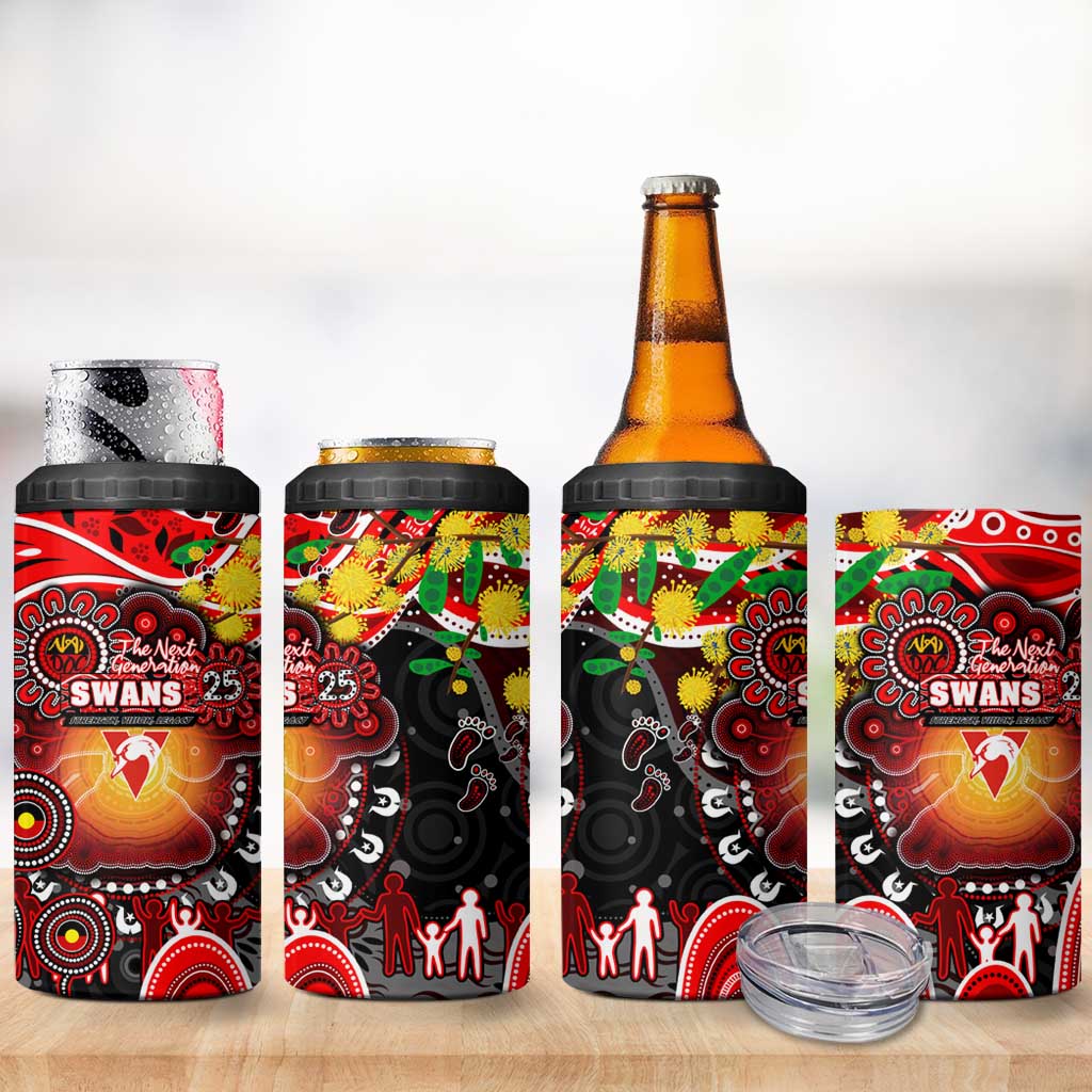 NAIDOC Week 2025 Swans Football 4 in 1 Can Cooler Tumbler Aboriginal Dot Painting