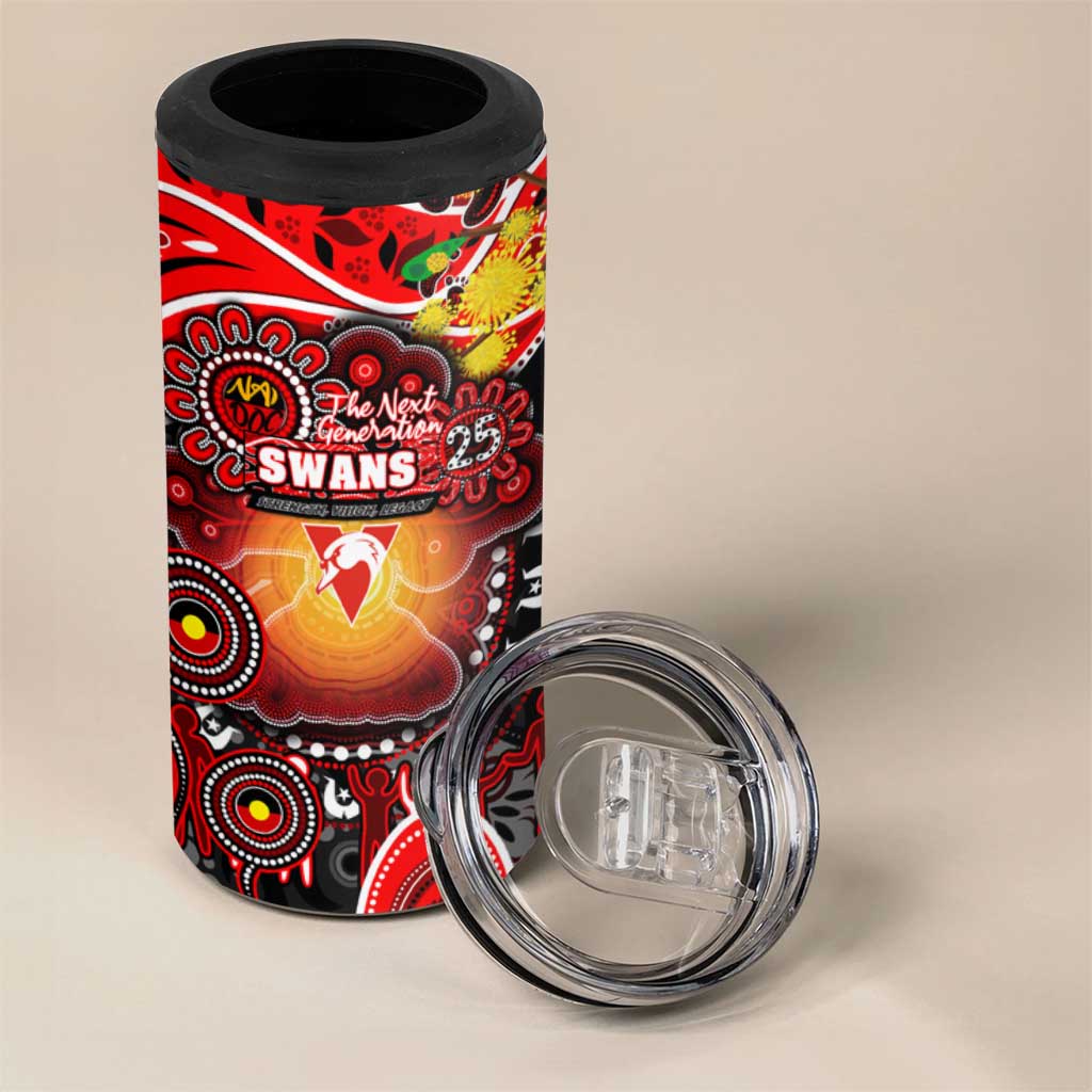 NAIDOC Week 2025 Swans Football 4 in 1 Can Cooler Tumbler Aboriginal Dot Painting