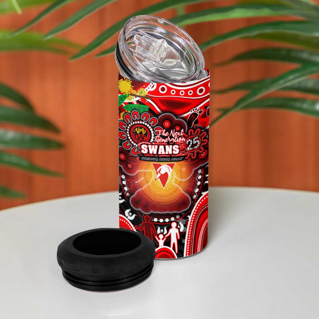 NAIDOC Week 2025 Swans Football 4 in 1 Can Cooler Tumbler Aboriginal Dot Painting