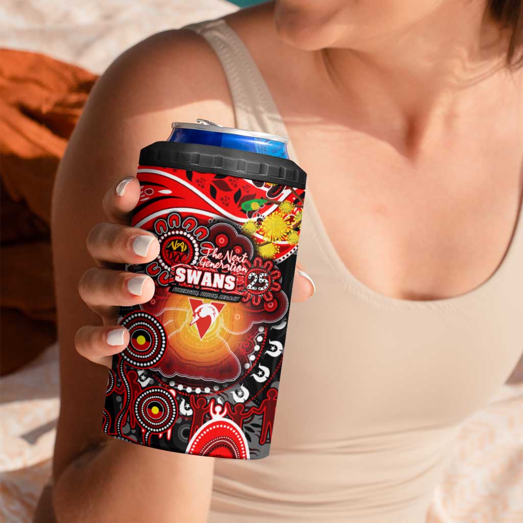 NAIDOC Week 2025 Swans Football 4 in 1 Can Cooler Tumbler Aboriginal Dot Painting