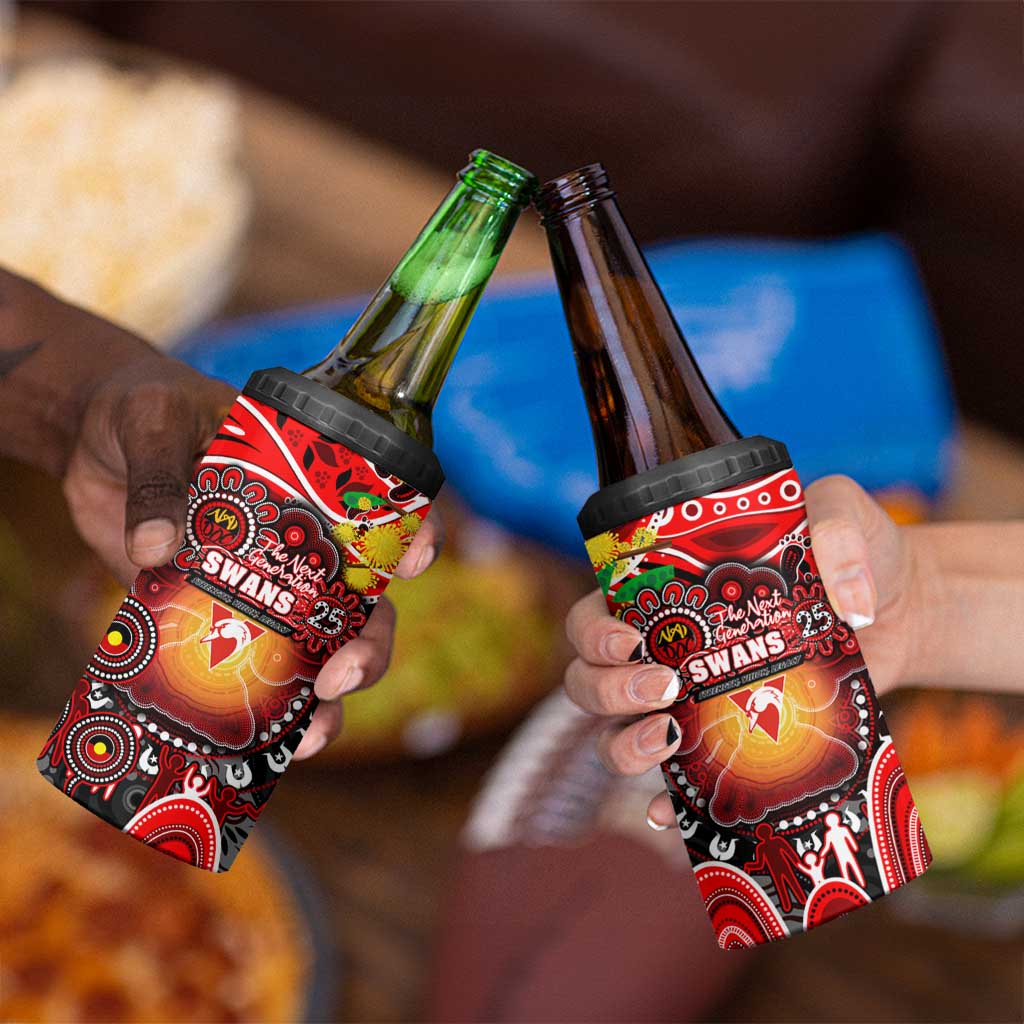 NAIDOC Week 2025 Swans Football 4 in 1 Can Cooler Tumbler Aboriginal Dot Painting