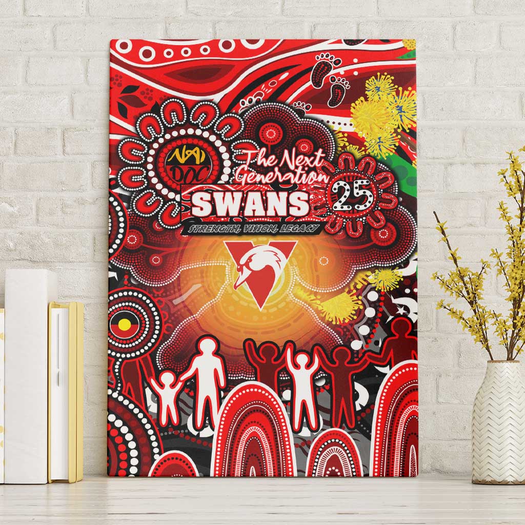 NAIDOC Week 2025 Swans Football Canvas Wall Art Aboriginal Dot Painting