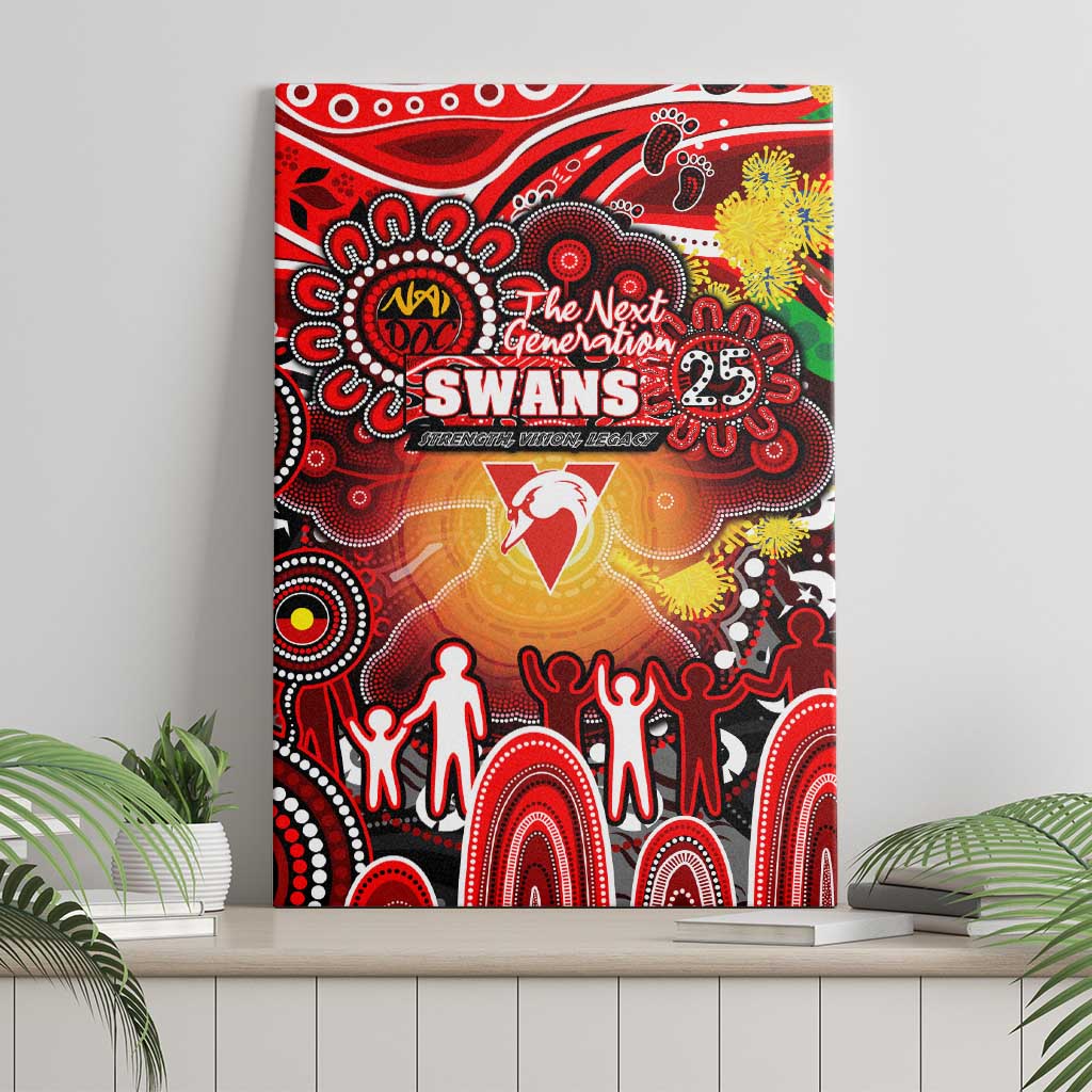 NAIDOC Week 2025 Swans Football Canvas Wall Art Aboriginal Dot Painting