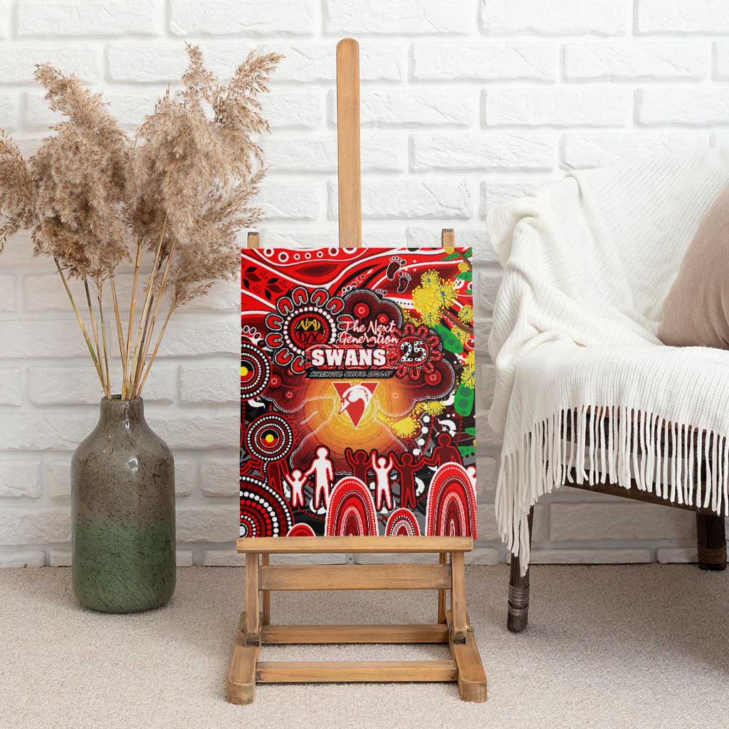 NAIDOC Week 2025 Swans Football Canvas Wall Art Aboriginal Dot Painting