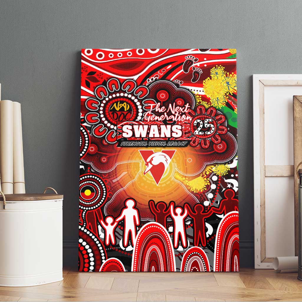 NAIDOC Week 2025 Swans Football Canvas Wall Art Aboriginal Dot Painting