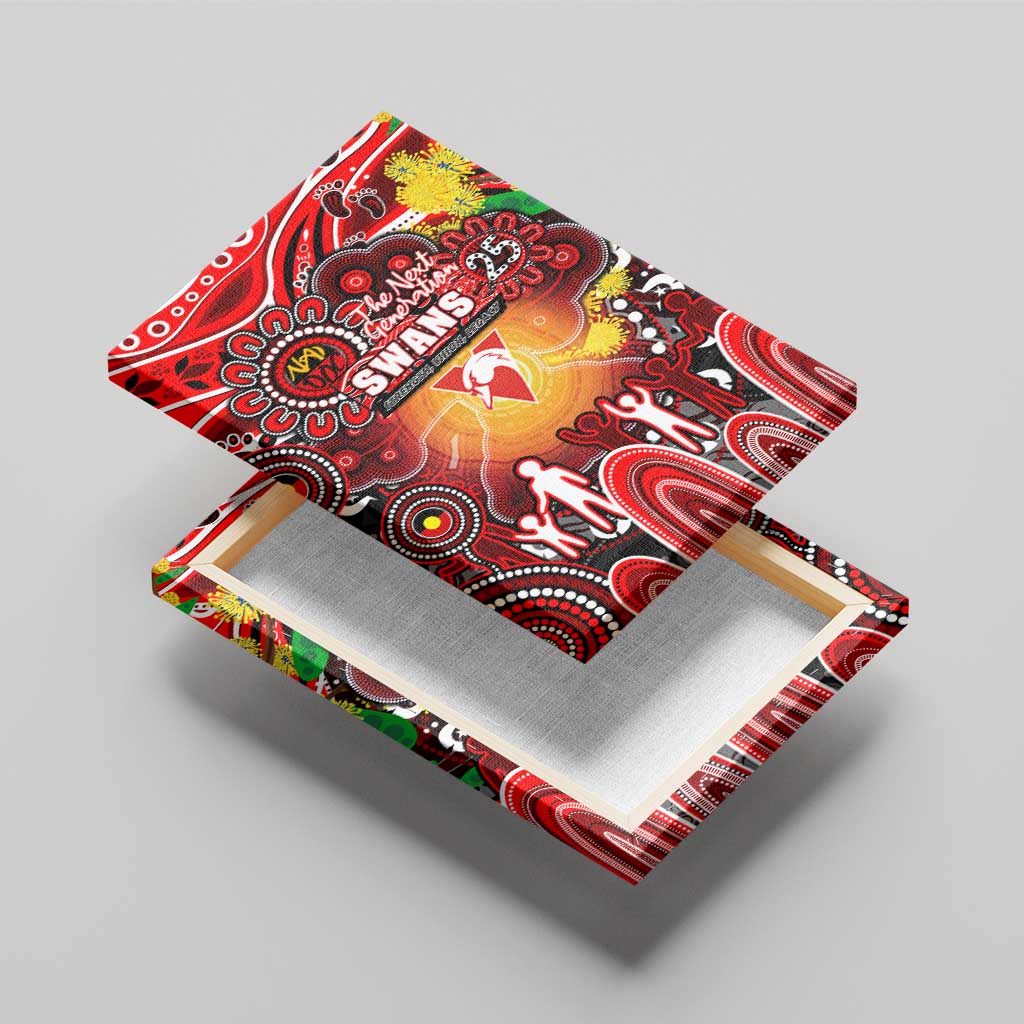 NAIDOC Week 2025 Swans Football Canvas Wall Art Aboriginal Dot Painting