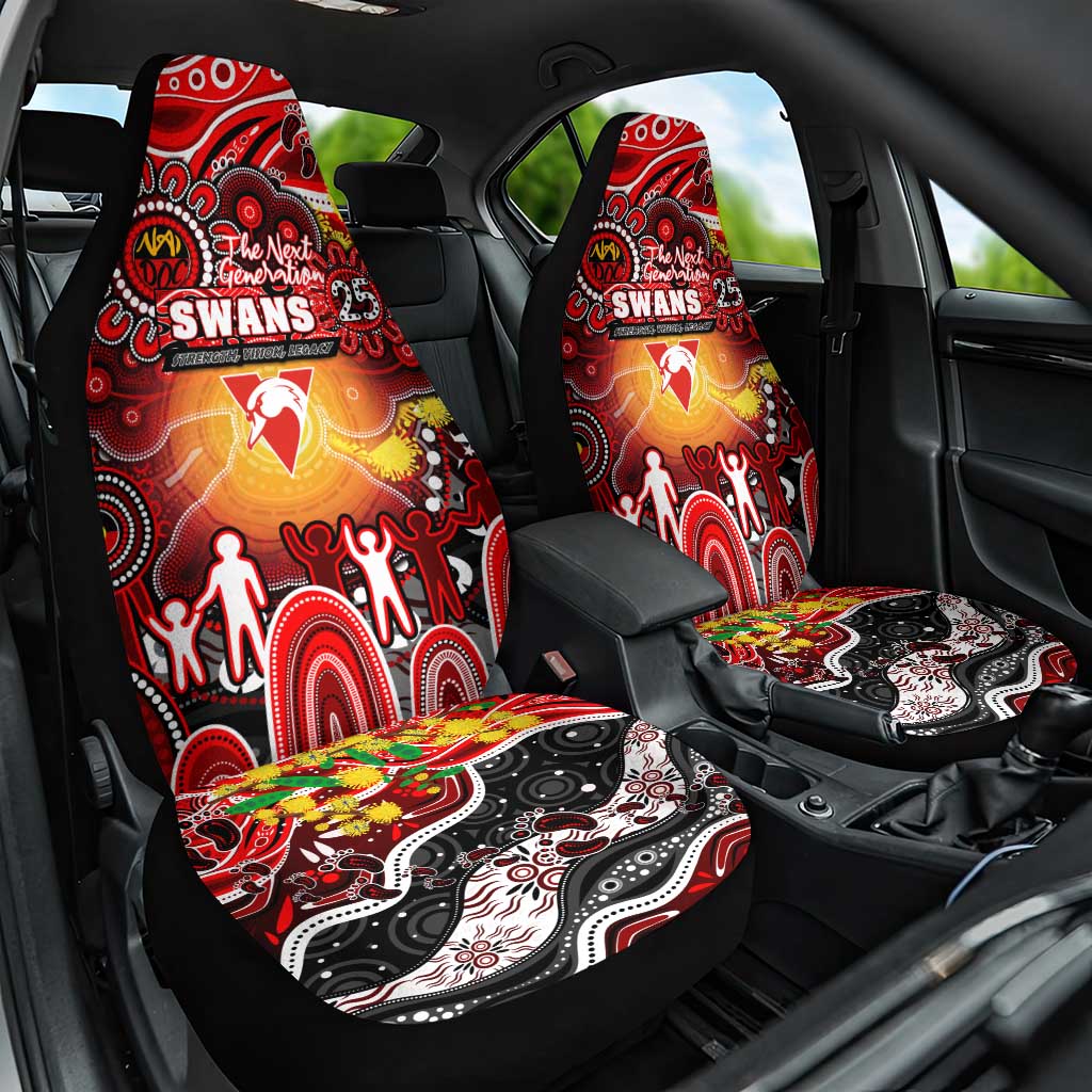 NAIDOC Week 2025 Swans Football Car Seat Cover Aboriginal Dot Painting
