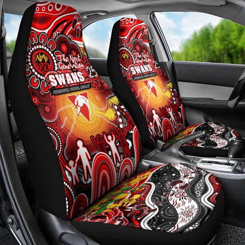 NAIDOC Week 2025 Swans Football Car Seat Cover Aboriginal Dot Painting