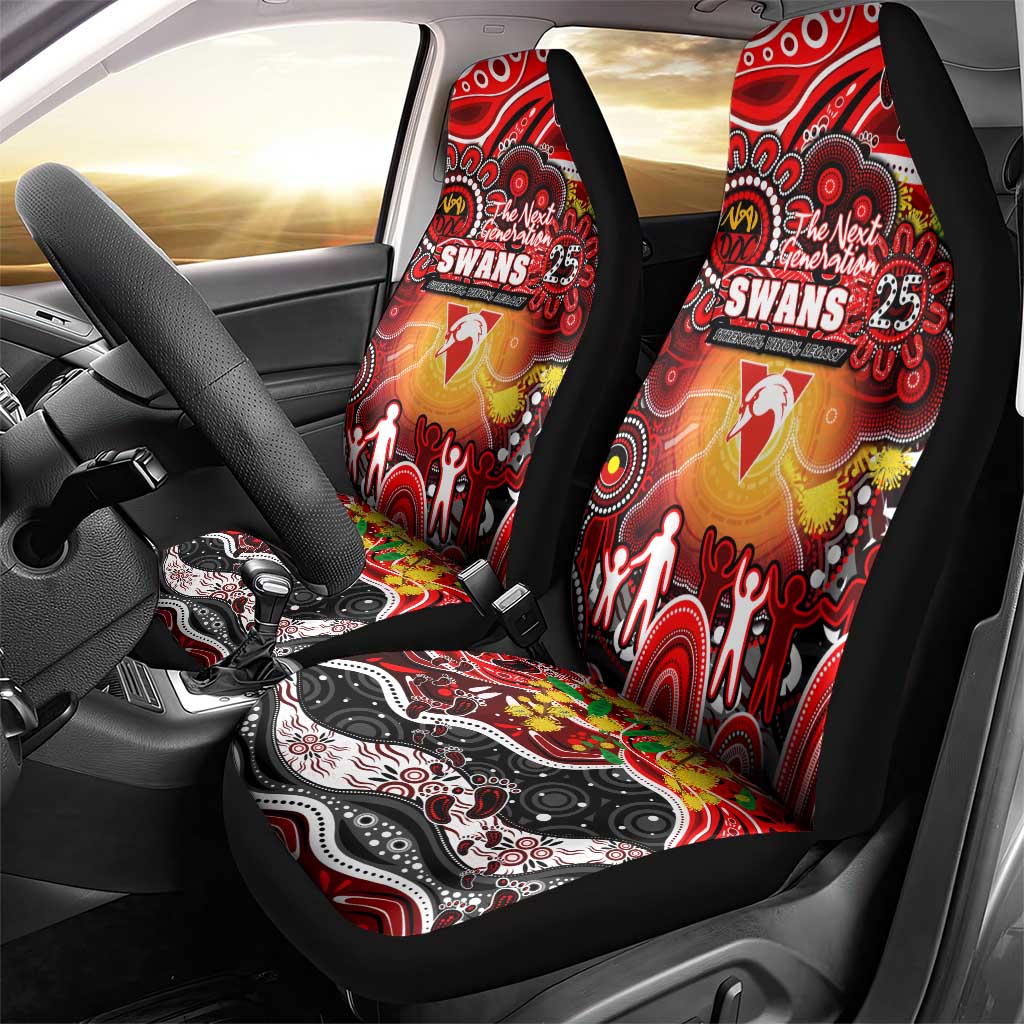 NAIDOC Week 2025 Swans Football Car Seat Cover Aboriginal Dot Painting