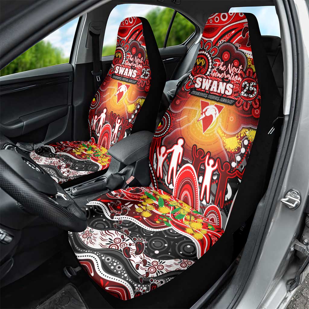 NAIDOC Week 2025 Swans Football Car Seat Cover Aboriginal Dot Painting