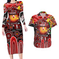 Personalised NAIDOC Week 2025 Swans Football Couples Matching Long Sleeve Bodycon Dress and Hawaiian Shirt Aboriginal Dot Painting