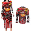 Personalised NAIDOC Week 2025 Swans Football Couples Matching Long Sleeve Bodycon Dress and Long Sleeve Button Shirt Aboriginal Dot Painting