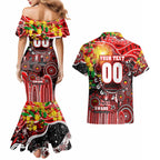 Personalised NAIDOC Week 2025 Swans Football Couples Matching Mermaid Dress and Hawaiian Shirt Aboriginal Dot Painting