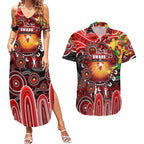 Personalised NAIDOC Week 2025 Swans Football Couples Matching Summer Maxi Dress and Hawaiian Shirt Aboriginal Dot Painting