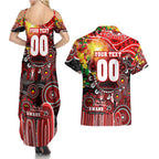 Personalised NAIDOC Week 2025 Swans Football Couples Matching Summer Maxi Dress and Hawaiian Shirt Aboriginal Dot Painting