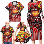 Personalised NAIDOC Week 2025 Swans Football Family Matching Long Sleeve Bodycon Dress and Hawaiian Shirt Aboriginal Dot Painting