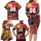 Personalised NAIDOC Week 2025 Swans Football Family Matching Long Sleeve Bodycon Dress and Hawaiian Shirt Aboriginal Dot Painting