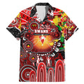 Personalised NAIDOC Week 2025 Swans Football Family Matching Mermaid Dress and Hawaiian Shirt Aboriginal Dot Painting