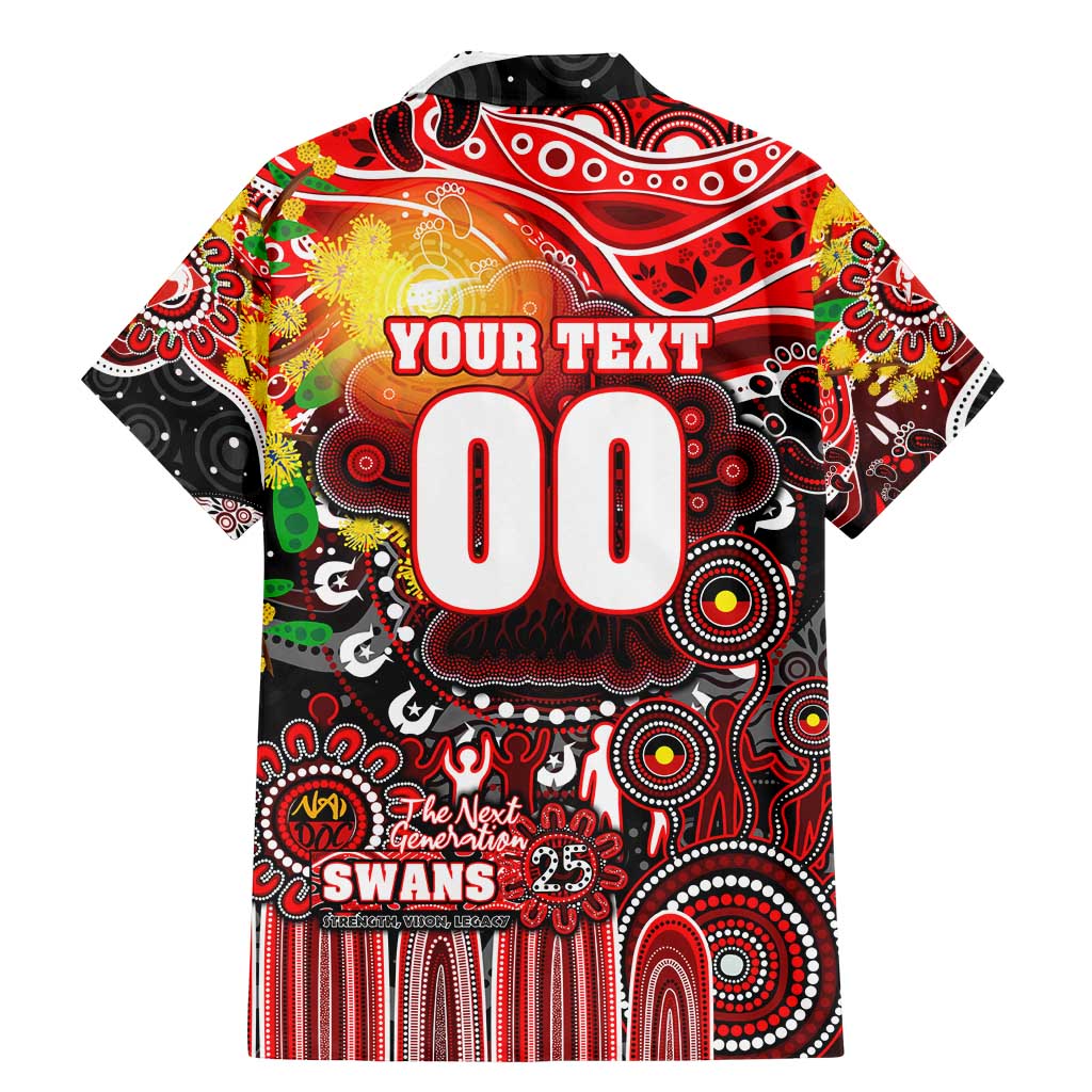Personalised NAIDOC Week 2025 Swans Football Family Matching Mermaid Dress and Hawaiian Shirt Aboriginal Dot Painting
