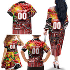 Personalised NAIDOC Week 2025 Swans Football Family Matching Off The Shoulder Long Sleeve Dress and Hawaiian Shirt Aboriginal Dot Painting