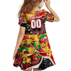 Personalised NAIDOC Week 2025 Swans Football Family Matching Off Shoulder Maxi Dress and Hawaiian Shirt Aboriginal Dot Painting