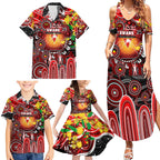 Personalised NAIDOC Week 2025 Swans Football Family Matching Summer Maxi Dress and Hawaiian Shirt Aboriginal Dot Painting