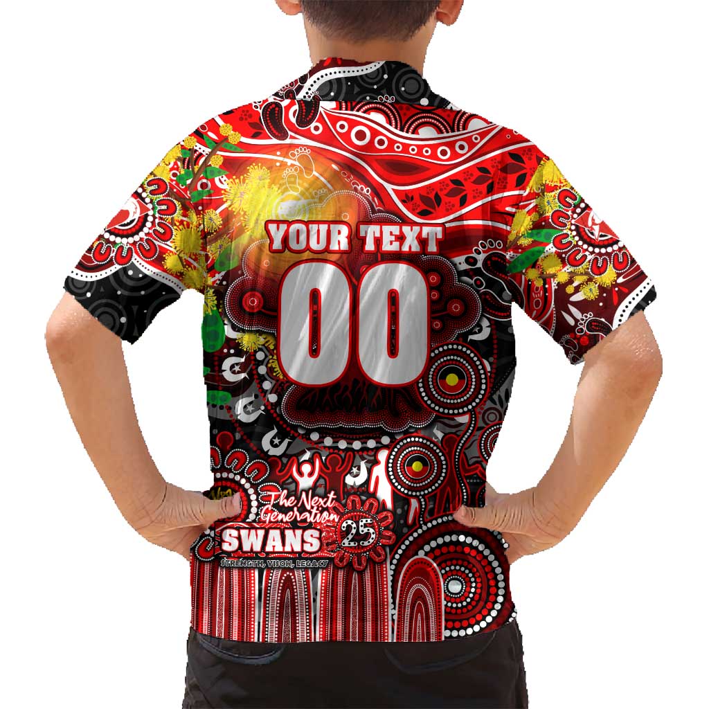 Personalised NAIDOC Week 2025 Swans Football Family Matching Summer Maxi Dress and Hawaiian Shirt Aboriginal Dot Painting