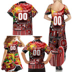 Personalised NAIDOC Week 2025 Swans Football Family Matching Summer Maxi Dress and Hawaiian Shirt Aboriginal Dot Painting