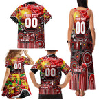 Personalised NAIDOC Week 2025 Swans Football Family Matching Tank Maxi Dress and Hawaiian Shirt Aboriginal Dot Painting