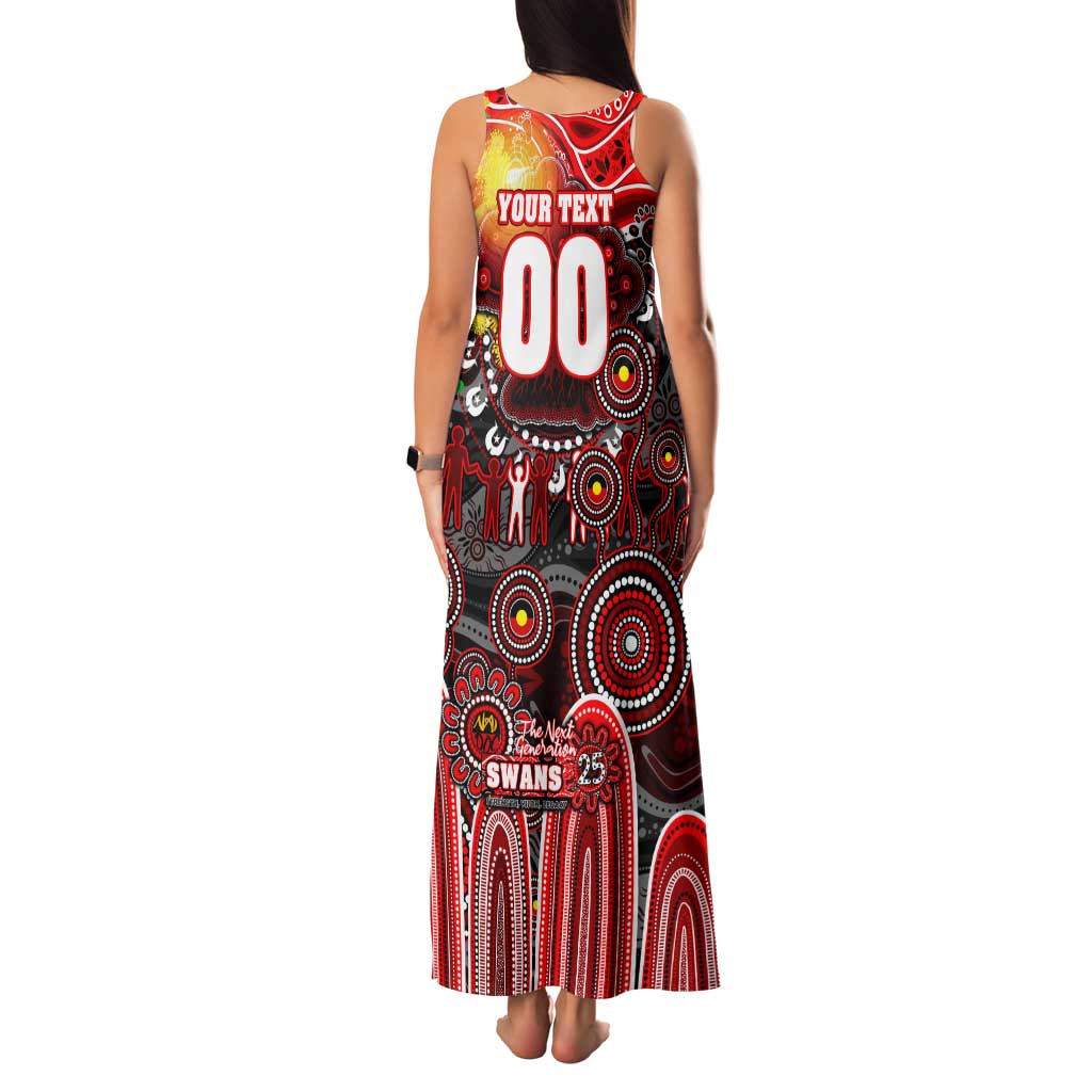 Personalised NAIDOC Week 2025 Swans Football Family Matching Tank Maxi Dress and Hawaiian Shirt Aboriginal Dot Painting