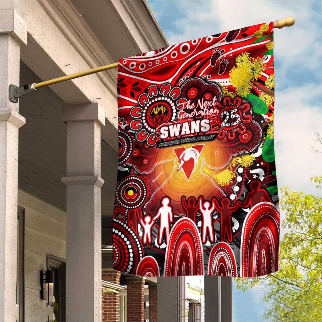 NAIDOC Week 2025 Swans Football Garden Flag Aboriginal Dot Painting