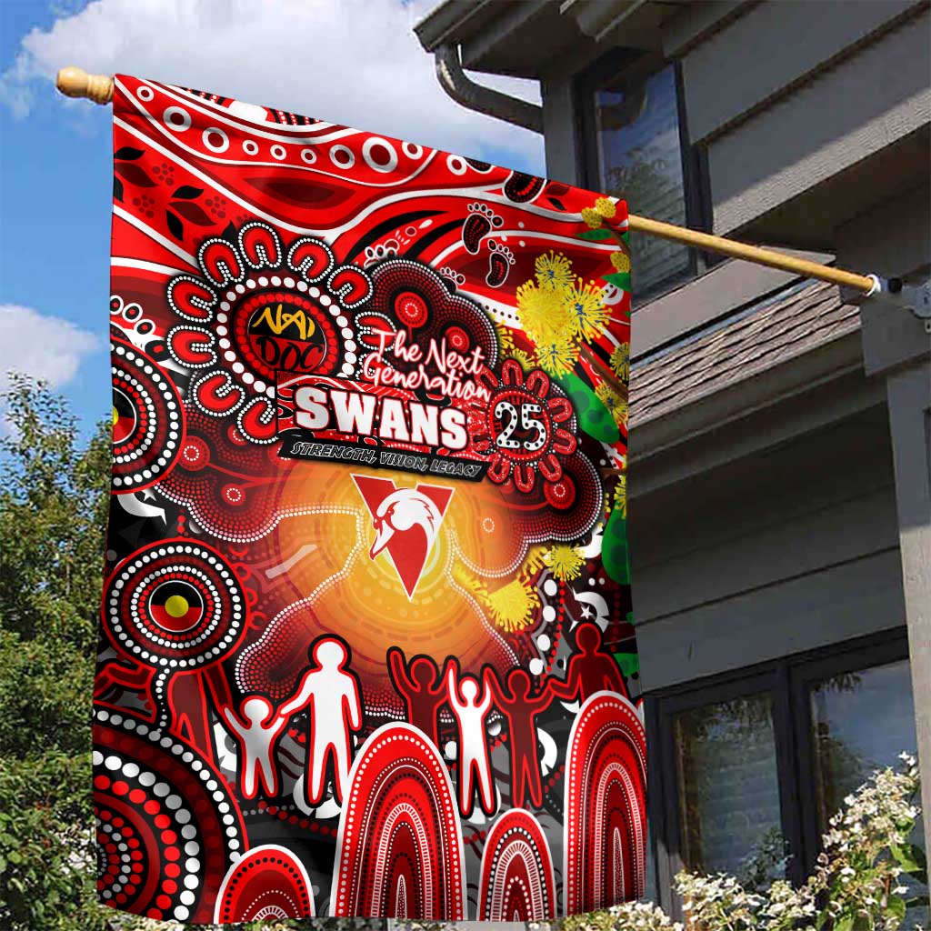 NAIDOC Week 2025 Swans Football Garden Flag Aboriginal Dot Painting